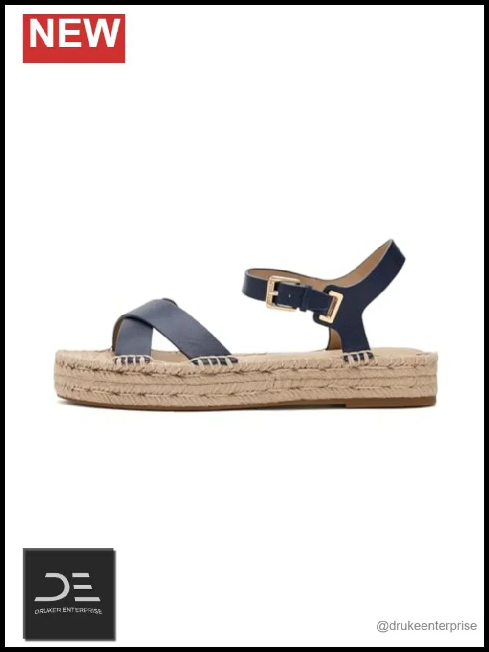 Espadrille Platform Sandals Leather Crisscross Buckle Heels
